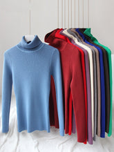 Women Turtleneck Sweater 2022 Autumn Winter Sloid Color Cashmere Sweaters - foxberryparkproducts