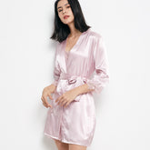 5PCS Sleepwear Female Pajamas Set Satin Pyjamamas Sexy Lace Patchwork - foxberryparkproducts