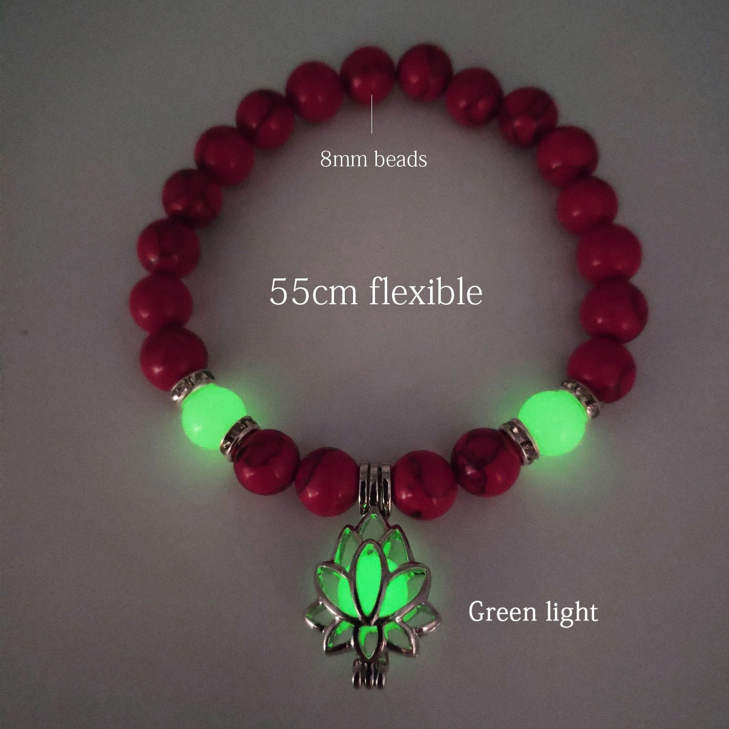 Natural Stone Bracelet Yoga Healing Luminous Glow In The Dark Bracelet