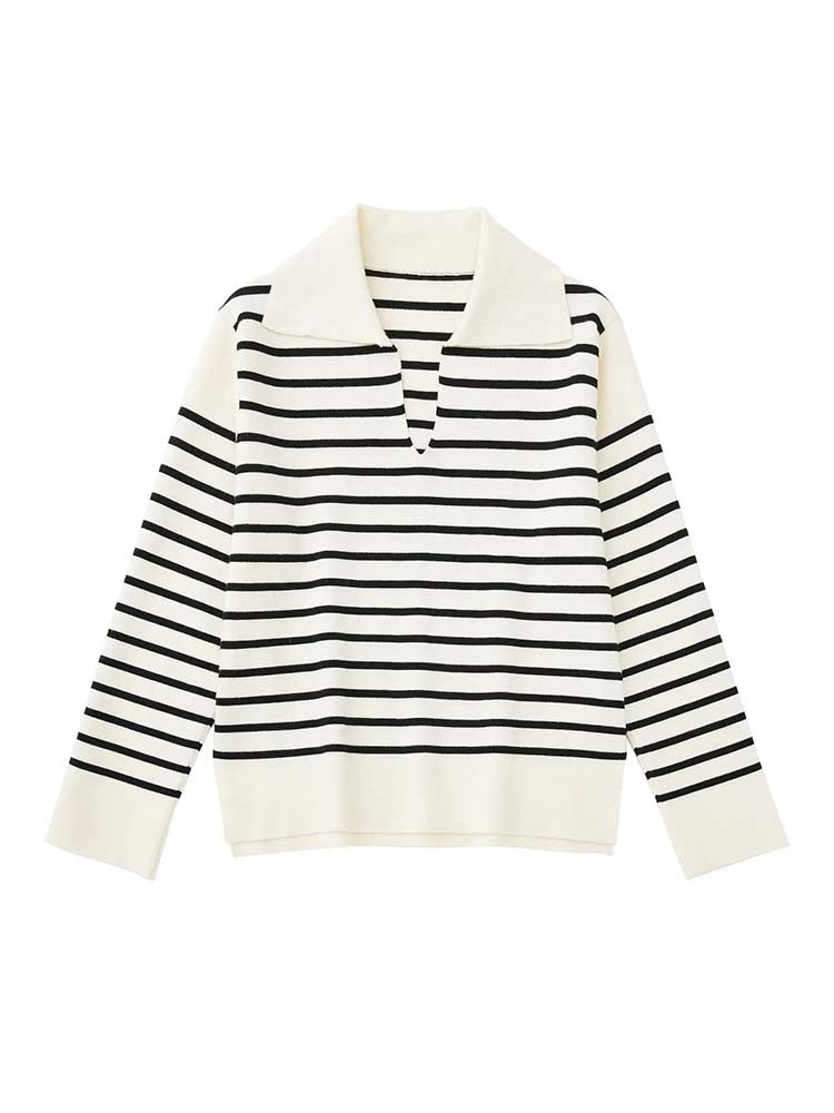 Women Sweater 2023 Autumn Fashion Stripe Knitting Sweaters