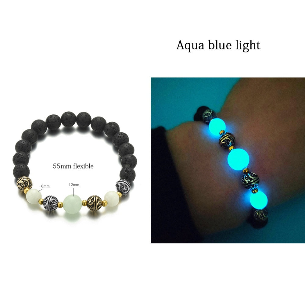 Natural Stone Bracelet Yoga Healing Luminous Glow In The Dark Bracelet