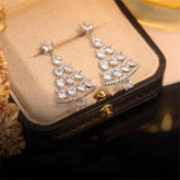 2022 New Zircon Christmas Tree Earrings for Women Shiny Rhinestone Snowflake Stud Earring Fashion Jewelry New Year Gifts - foxberryparkproducts