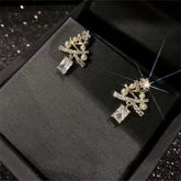 2022 New Zircon Christmas Tree Earrings for Women Shiny Rhinestone Snowflake Stud Earring Fashion Jewelry New Year Gifts - foxberryparkproducts