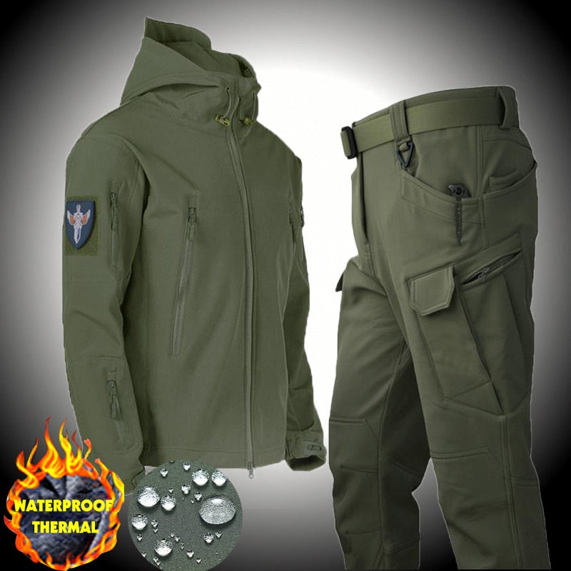2023 Autumn Waterproof Sets Winter Men's Jacket 2 Piece Set Thermal Jacket
