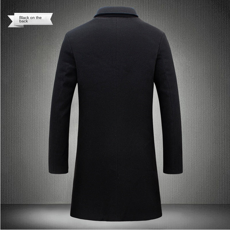 2022 Autumn and Winter Long Cotton Coat New Wool Blend
