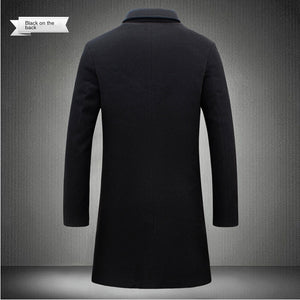 Autumn and Winter Long Cotton Coat New Wool Blend Casual Business Fashion