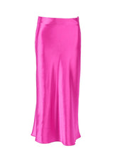 Solid Purple Satin Silk Skirt Women High Waisted Summer Long Skirt - foxberryparkproducts