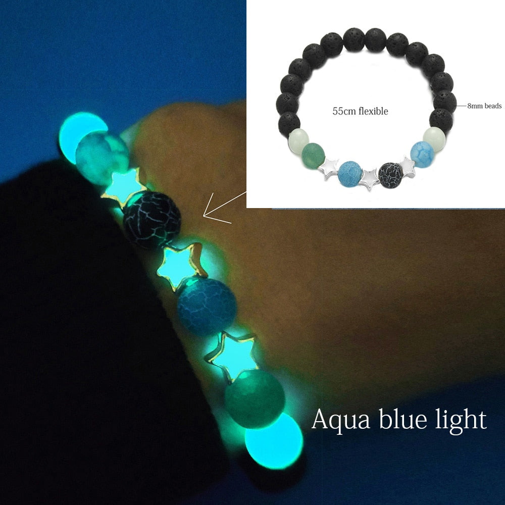 Natural Stone Bracelet Yoga Healing Luminous Glow In The Dark Bracelet