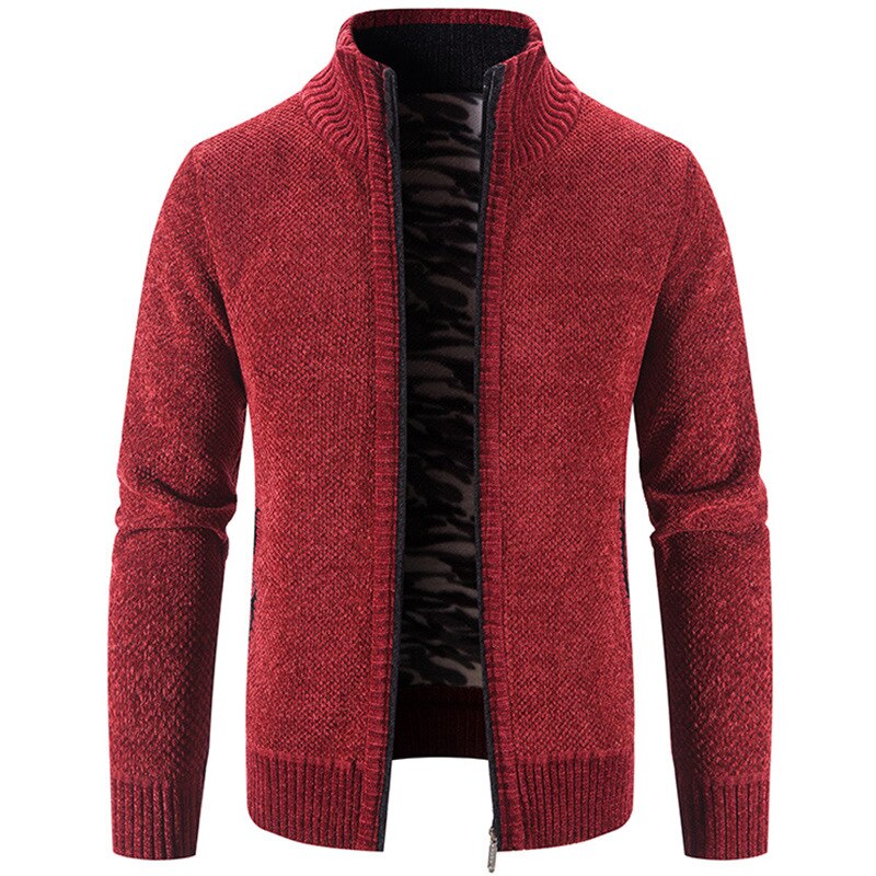 Mens Sweaters Autumn Winter New Wool Keeps Warm Zipper Cardigan