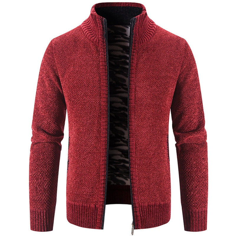 Mens Sweaters Autumn Winter New Wool Keeps Warm Zipper Cardigan