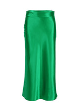 Solid Purple Satin Silk Skirt Women High Waisted Summer Long Skirt - foxberryparkproducts
