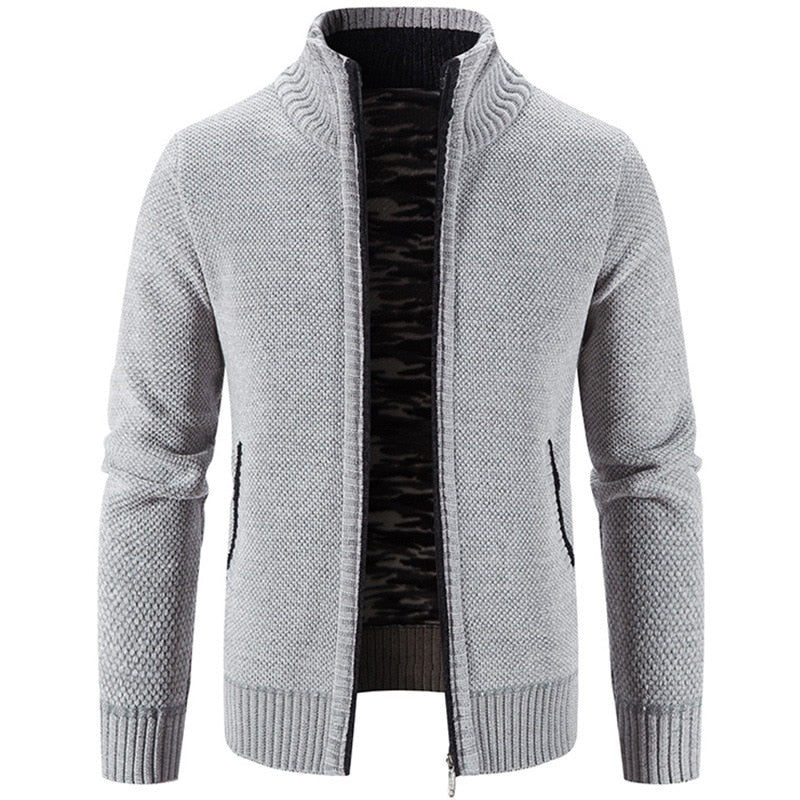 Mens Sweaters Autumn Winter New Wool Keeps Warm Zipper Cardigan