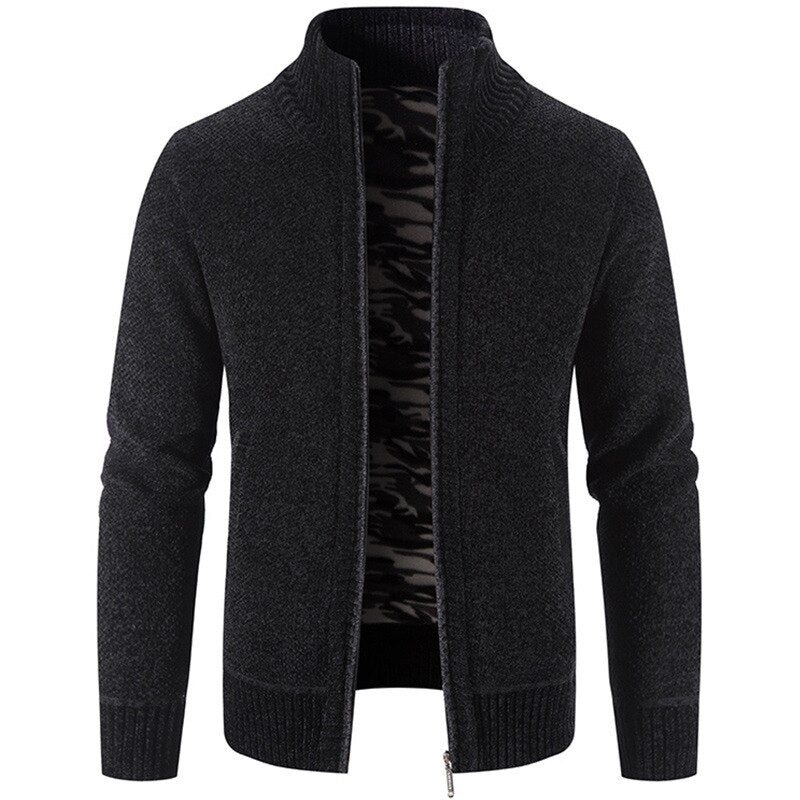 Mens Sweaters Autumn Winter New Wool Keeps Warm Zipper Cardigan