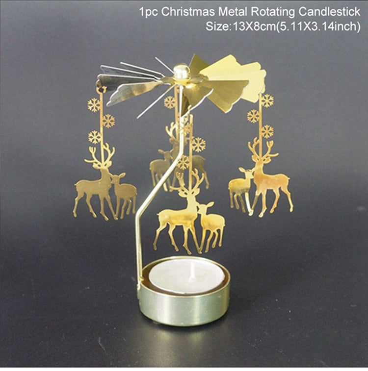 Christmas Rotary Candle Holder Merry Christmas Decoration for Home - foxberryparkproducts
