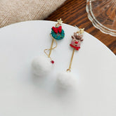 2022 New Zircon Christmas Tree Earrings for Women Shiny Rhinestone Snowflake Stud Earring Fashion Jewelry New Year Gifts - foxberryparkproducts