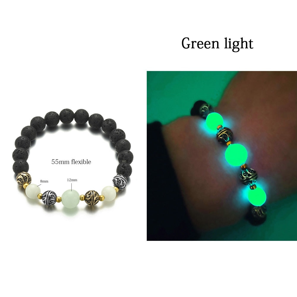 Natural Stone Bracelet Yoga Healing Luminous Glow In The Dark Bracelet
