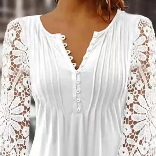 Flower Applique Women Spring Blouse