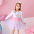 VIKITA Girls Princess Dress Unicorn Sequins Long Sleeve Autumn Dress Kids Birthday Party Wedding Tulle Dresses Children Clothing - foxberryparkproducts