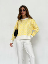 Women Sweater Elegant Pullover Green Striped Knitted Women&