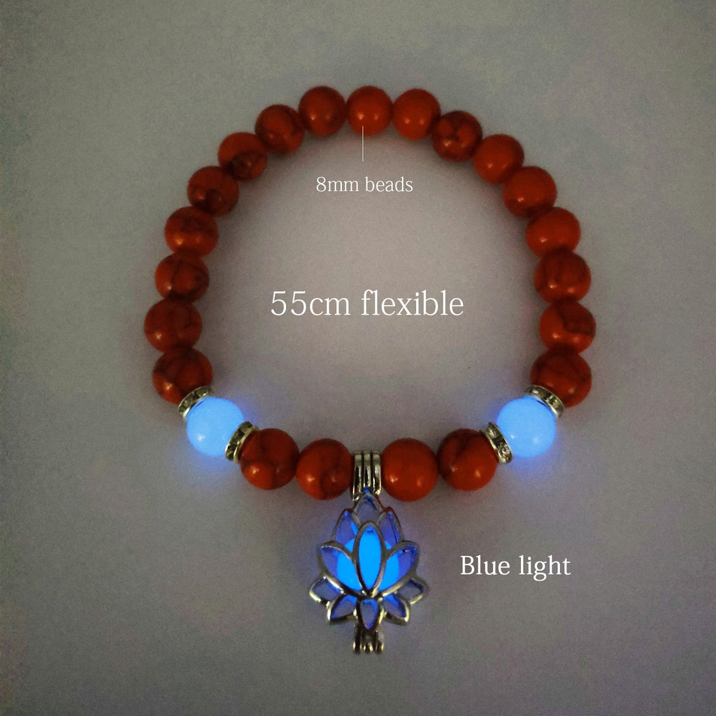 Natural Stone Bracelet Yoga Healing Luminous Glow In The Dark Bracelet