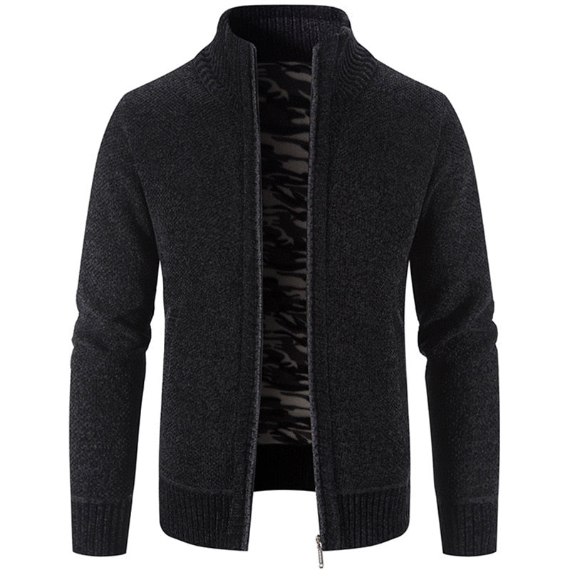 Mens Sweaters Autumn Winter New Wool Keeps Warm Zipper Cardigan