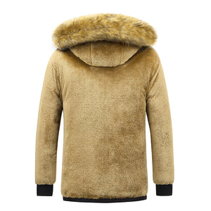 Men 2022 Winter New Windproof Fleece Warm Thick Jacket Parkas