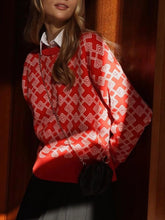 Women Sweater Elegant Pullover Green Striped Knitted Women&
