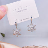 2022 New Zircon Christmas Tree Earrings for Women Shiny Rhinestone Snowflake Stud Earring Fashion Jewelry New Year Gifts - foxberryparkproducts