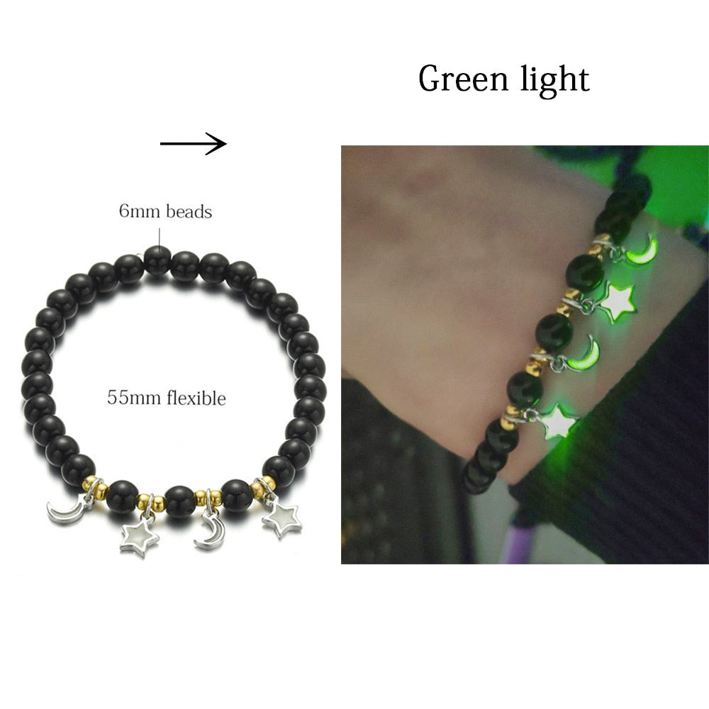 Natural Stone Bracelet Yoga Healing Luminous Glow In The Dark Bracelet