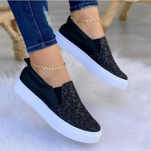 Moccasins Crystal Flat Female Loafers Shoes Gold/Black/Rose Gold - foxberryparkproducts