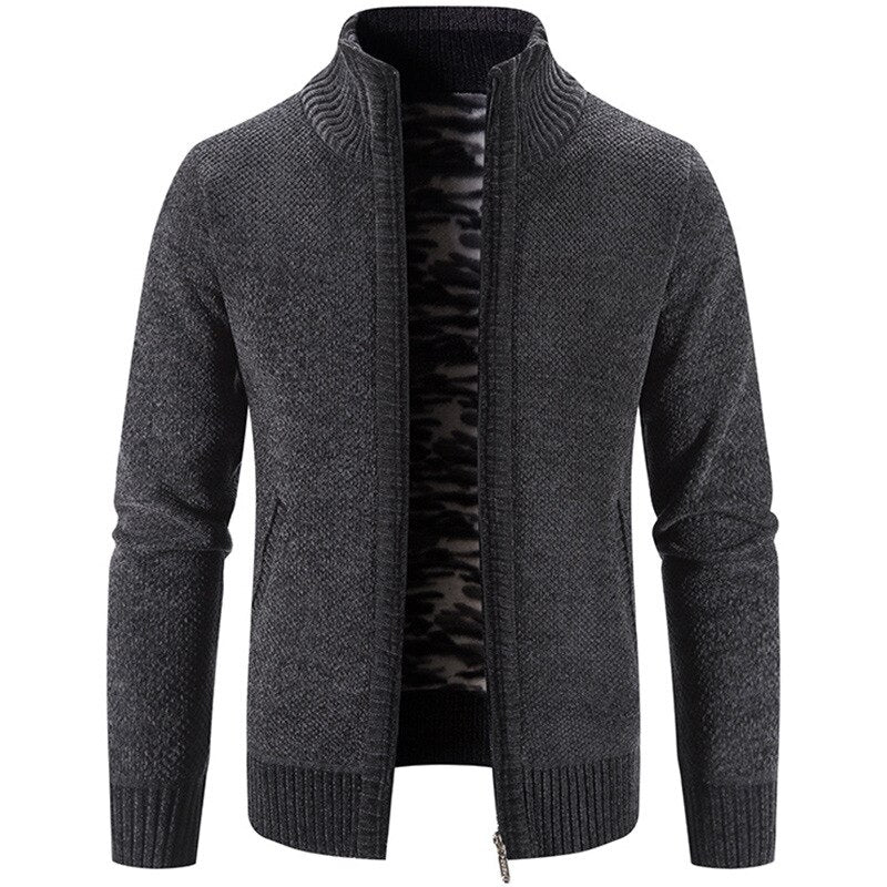 Mens Sweaters Autumn Winter New Wool Keeps Warm Zipper Cardigan