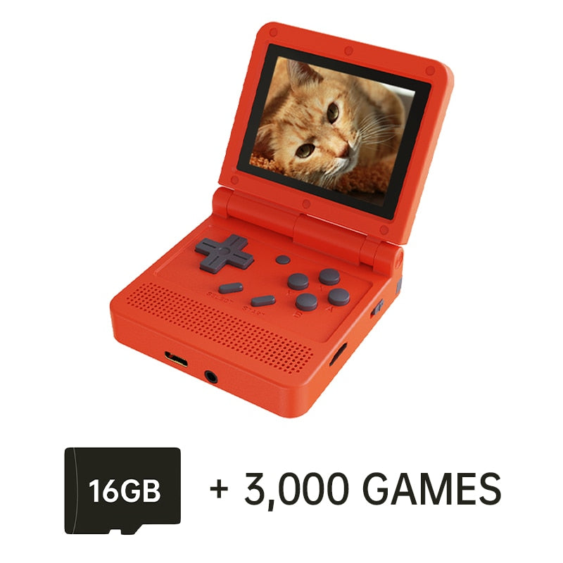 POWKIDDY v90 Black Version 3-Inch IPS Screen Flip Handheld Console Open System Game Console - foxberryparkproducts