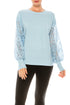 Sioni Crew Neck Lace Puff Sleeve Knit Top (More Colors) - foxberryparkproducts