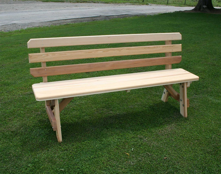 Creekvine Designs Cedar Picnic Table with Backed Benches 6Ft - foxberryparkproducts