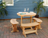 Creekvine Designs 35" Cedar Round Trestle Dining Set - foxberryparkproducts