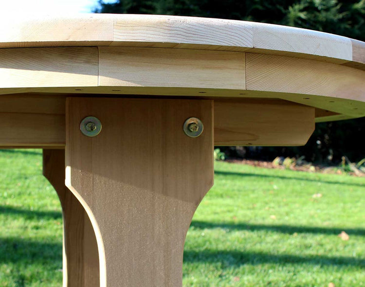 Creekvine Designs 35" Cedar Round Trestle Dining Set - foxberryparkproducts