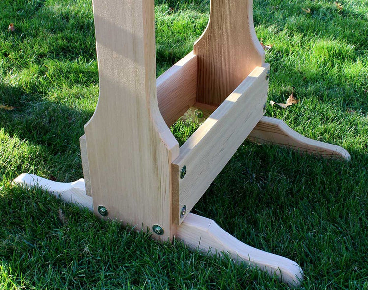Creekvine Designs 35" Cedar Round Trestle Dining Set - foxberryparkproducts