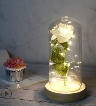 Beauty And The Beast Rose In LED Glass - foxberryparkproducts