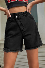 Load image into Gallery viewer, Buttoned Raw Hem Denim Shorts
