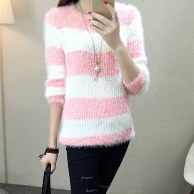 New Women's Sweater Sweater Loose Round Neck Pullover Bottoming Sweater - foxberryparkproducts