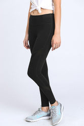 Cross Mesh Panels Pocket Full Leggings - foxberryparkproducts