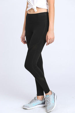 Cross Mesh Panels Pocket Full Leggings - foxberryparkproducts