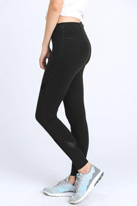 Cross Mesh Panels Pocket Full Leggings - foxberryparkproducts