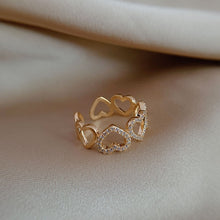 Load image into Gallery viewer, Pearl Zircon Gold Open Rings - foxberryparkproducts
