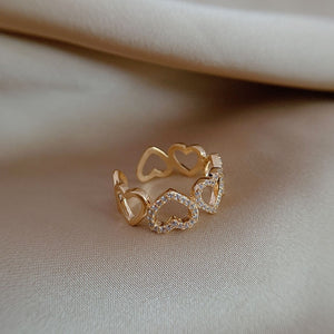 Pearl Zircon Gold Open Rings - foxberryparkproducts