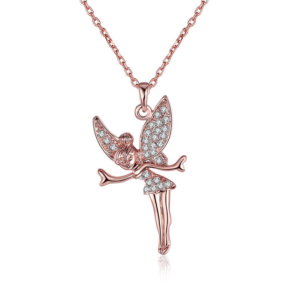 18K Rose Gold Plated  Elements Flying Angel Necklace - foxberryparkproducts