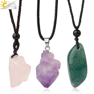 Irregular Natural Healing Stone Necklace Pendants - foxberryparkproducts