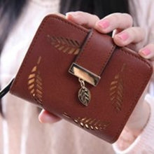 Load image into Gallery viewer, classy wallet women Leaf Bifold PU Leather - foxberryparkproducts

