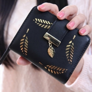 classy wallet women Leaf Bifold PU Leather - foxberryparkproducts