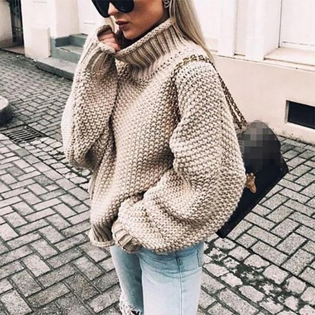 Comfortable Knitted Turtleneck Sweater - foxberryparkproducts